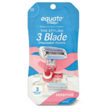 Set Dao Cạo Dành Cho Nữ Màu Hồng 3 Lưỡi Equate Women Hàng Xách Từ Mỹ