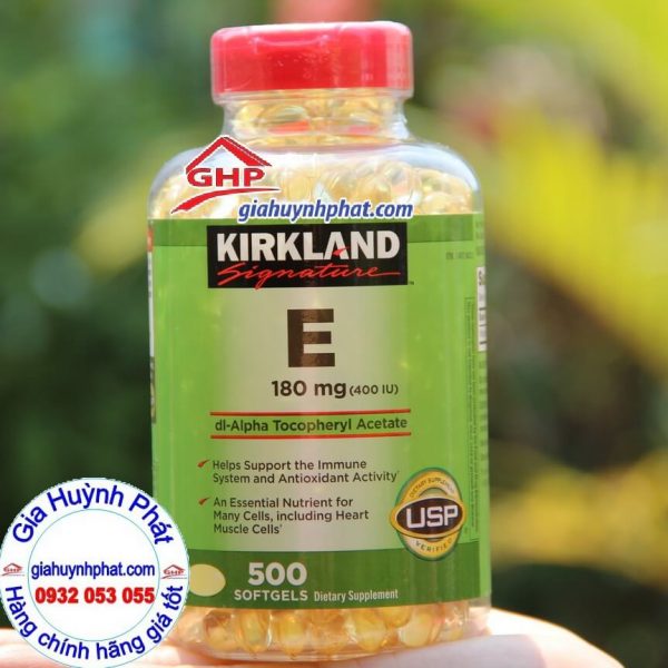 Viên uống bổ sung Vitamin E 400 IU Kirkland Signature 500v hàng mỹ xách tay giahuynhphat.com