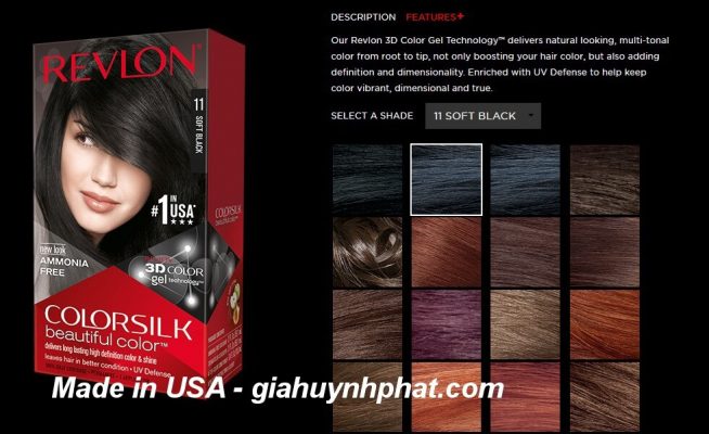 Thuốc nhuộm tóc màu đen Revlon Colorsilk Soft Black # 11 giá tốt của mỹ