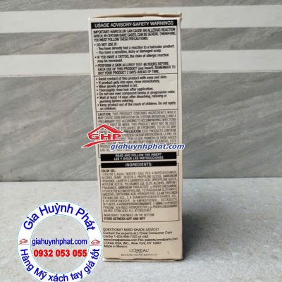 Thuốc nhuộm tóc Loreal 4 dark brown - Made in Mexico