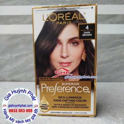 Thuốc nhuộm tóc Loreal 4 dark brown hàng từ Mỹ