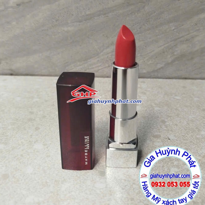 Son môi màu đỏ cam Maybelline hàng từ Mỹ