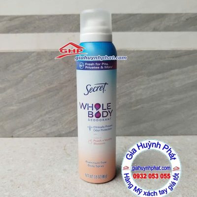 Xịt toàn thân Secret hàng từ Mỹ giahuynhphat.com