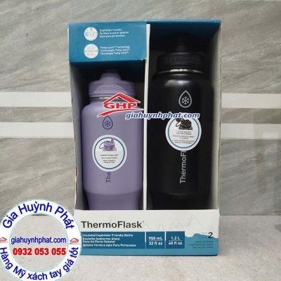 Cặp bình giữ nhiệt Thermoflask đen tím