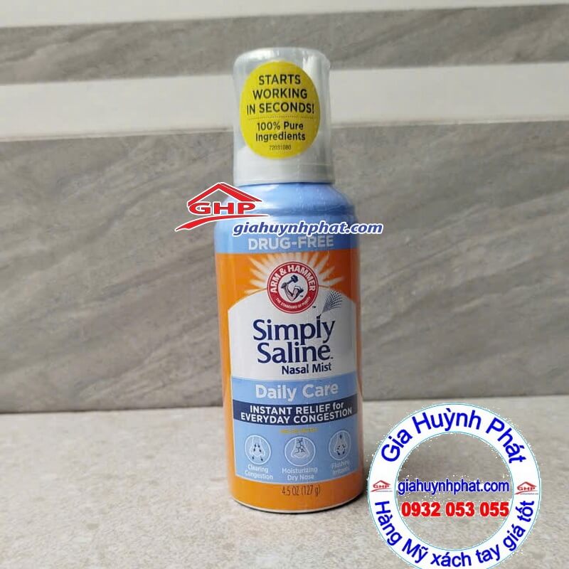 Vệ sinh thông mũi Simply saline hàng từ Mỹ