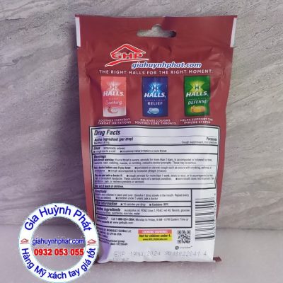 Kẹo Halls vị cherry - Made in Canada giahuynhphat.com